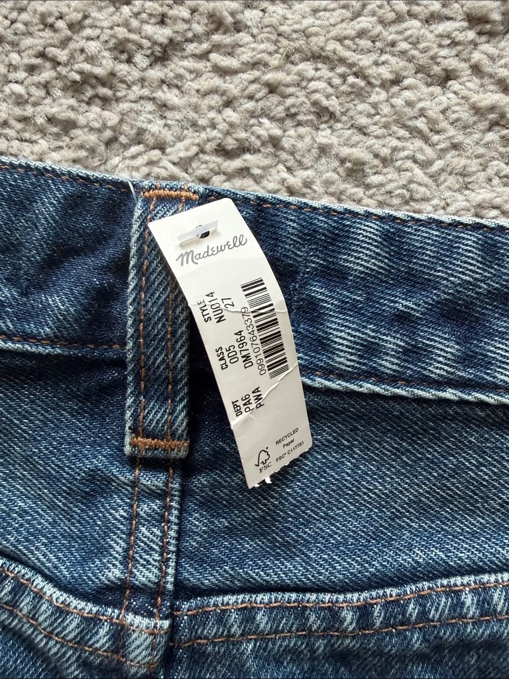 Madewell Curvy Long Jean Shorts in Dark Blue Denim